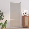 Porta Interna 93x201,5 cm Bianco Opaco Vetro e Alluminio