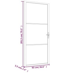 Porta Interna 93x201,5 cm Bianco Opaco Vetro e Alluminio