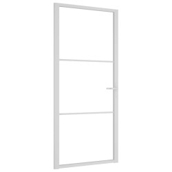 Porta Interna 93x201,5 cm Bianca in Vetro ESG e Alluminio