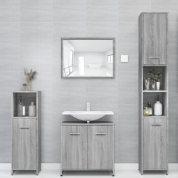 Armadietto Bagno Grigio Sonoma 30x30x183,5 cm Legno ingegnerizzato