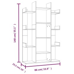 Libreria Rovere Fumo 86x25,5x140 cm in Legno ingegnerizzato