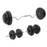 Set Bilanciere Curl e Manubri con Dischi 60 kg