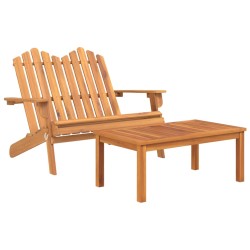 Set da Salotto Giardino Adirondack 2pz Legno Massello di Acacia