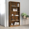 Libreria a 5 Ripiani Rovere Fumo 80x24x175 cm Legno ingegnerizzato