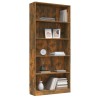 Libreria a 5 Ripiani Rovere Fumo 80x24x175 cm Legno ingegnerizzato