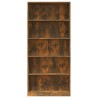 Libreria a 5 Ripiani Rovere Fumo 80x24x175 cm Legno ingegnerizzato