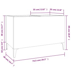 Mobile Porta Dischi Bianco Lucido 74,5x38x48 Legno ingegnerizzato