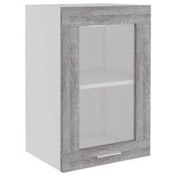 Mobile Pensile Vetro Grigio Sonoma 40x31x60cm Legno ingegnerizzato