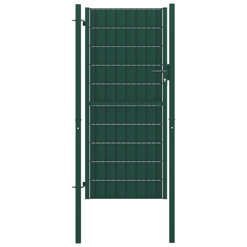 Cancello per Recinzione in PVC e Acciaio 100x164 cm Verde