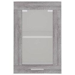 Mobile Pensile Vetro Grigio Sonoma 40x31x60cm Legno ingegnerizzato