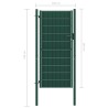 Cancello per Recinzione in PVC e Acciaio 100x164 cm Verde