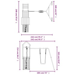 Set da Gioco da Esterno in Legno di Pino Impregnato