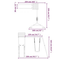 Set da Gioco da Esterno in Legno Massello di Douglas con Altalena e Scivolo a onde
