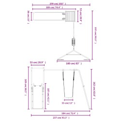 Set da Gioco da Esterno in Legno Massello di Douglas con Altalena e Scivolo a onde