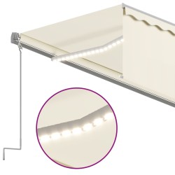    Tenda Automatica Parasole Sensore Vento e LED 5x3m Crema