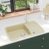 vidaXL Lavello da Cucina in Granito Vasca Singola Beige