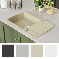 vidaXL Lavello da Cucina in Granito Vasca Singola Beige