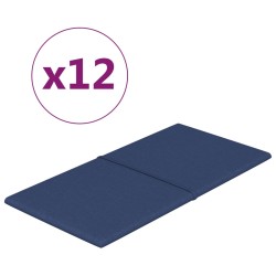 Pannelli Murali 12 pz Blu 60x30 cm in Tessuto 2,16 m²