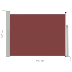 vidaXL Tenda Laterale Retrattile per Patio 100x500 cm Marrone