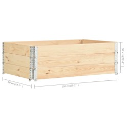 Collari per Pallet 3 pz 50x150 cm in Legno Massello di Pino