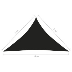 vidaXL Parasole a Vela Oxford Triangolare 5x5x6 m Nero