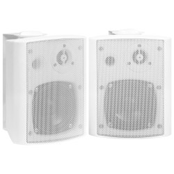 Altoparlanti Stereo da Parete 2 pz Bianchi Interni Esterni 80 W