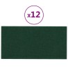 Pannelli Murali 12 pz Verde Scuro 60x30 cm in Tessuto 2,16 m²