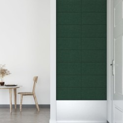 Pannelli Murali 12 pz Verde Scuro 60x30 cm in Tessuto 2,16 m²