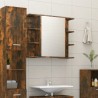 vidaXL Mobile Bagno Specchio Rovere Fumo 80x20,5x64 Legno ingegnerizzato