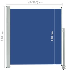 vidaXL Tenda da Sole Laterale Retrattile per Patio 140x300 cm Blu