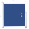 vidaXL Tenda da Sole Laterale Retrattile per Patio 140x300 cm Blu