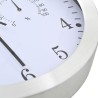 vidaXL Orologio da Parete al Quarzo Igrometro Termometro 30 cm Bianco