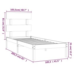 Giroletto Nero in Legno Massello 100x200 cm