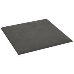 Pannelli Murali 12 pz Grigio Scuro 30x30 cm in Velluto 1,08 m²