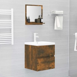 vidaXL Specchio da Bagno Rovere Fumo 40x10,5x37cm in Legno Ingegnerizzato