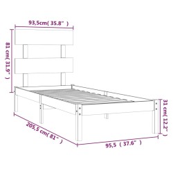 Giroletto in Legno Massello 90x200 cm