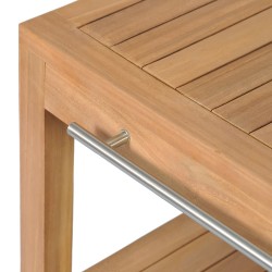 Armadietto da Bagno in Legno di Teak con Lavabi in Marmo Nero