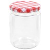 vidaXL Vaso Marmellata in Vetro Coperchio Bianco e Rosso 48 pz 230 ml