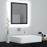 vidaXL Specchio da Bagno LED Nero Lucido 40x8,5x37 cm in Acrilico