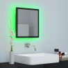 vidaXL Specchio da Bagno LED Nero Lucido 40x8,5x37 cm in Acrilico