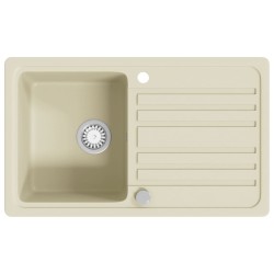 vidaXL Lavello da Cucina in Granito Vasca Singola Beige