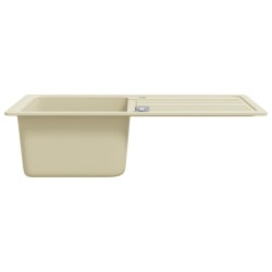 vidaXL Lavello da Cucina in Granito Vasca Singola Beige