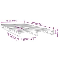 Letto a Pallet Bianco 75x190 cm Massello Pino 2FT6 Small Single