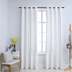 vidaXL Tende Oscuranti con Anelli in Metallo 2 pz Avorio 140x245 cm