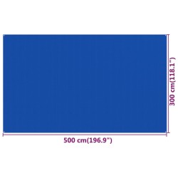 vidaXL Tappeto da Tenda 300x500 cm Blu in HDPE