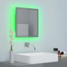 vidaXL Specchio da Bagno LED Grigio Lucido 40x8,5x37 cm in Acrilico