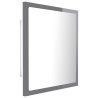 vidaXL Specchio da Bagno LED Grigio Lucido 40x8,5x37 cm in Acrilico