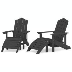 vidaXL Sedie Giardino Adirondack 2 pz con Poggiapiedi HDPE Antracite