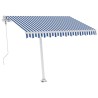    Tenda da Sole Automatica LED Sensore Vento 350x250cm Blu Bianca