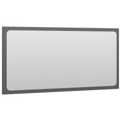 Specchio da Bagno Grigio Lucido 80x1,5x37 cm in Truciolato